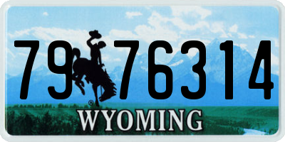 WY license plate 7976314