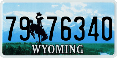 WY license plate 7976340