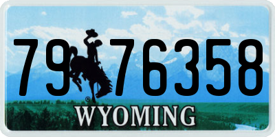WY license plate 7976358