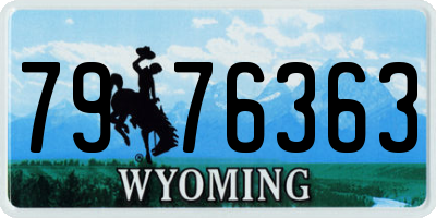 WY license plate 7976363