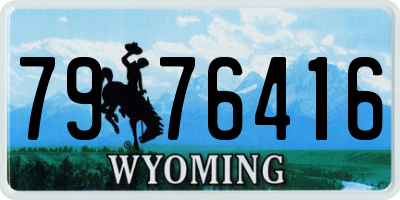 WY license plate 7976416