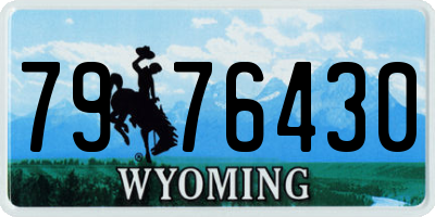 WY license plate 7976430
