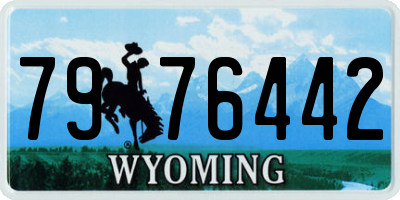 WY license plate 7976442