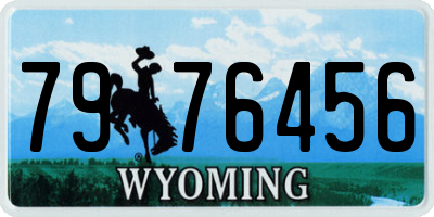 WY license plate 7976456
