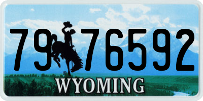 WY license plate 7976592