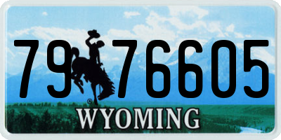 WY license plate 7976605