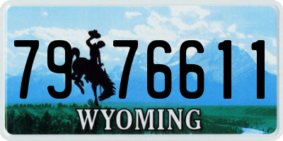 WY license plate 7976611