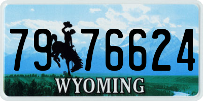 WY license plate 7976624