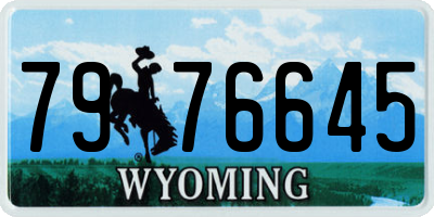 WY license plate 7976645