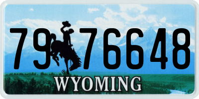 WY license plate 7976648
