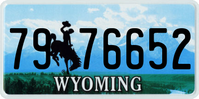 WY license plate 7976652