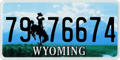 WY license plate 7976674
