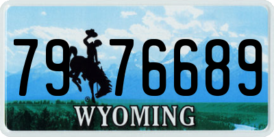 WY license plate 7976689