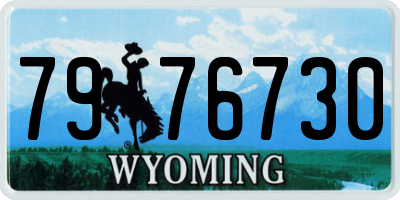 WY license plate 7976730