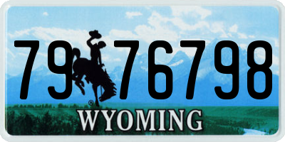 WY license plate 7976798
