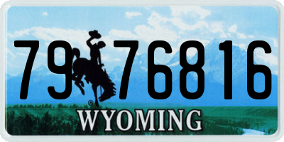 WY license plate 7976816
