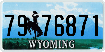 WY license plate 7976871