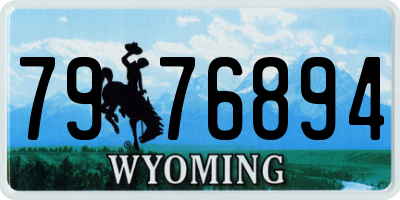 WY license plate 7976894