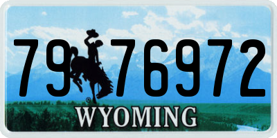 WY license plate 7976972