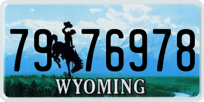 WY license plate 7976978
