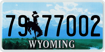 WY license plate 7977002