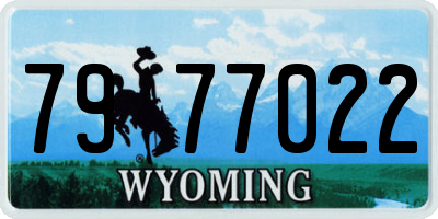 WY license plate 7977022