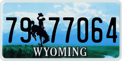 WY license plate 7977064