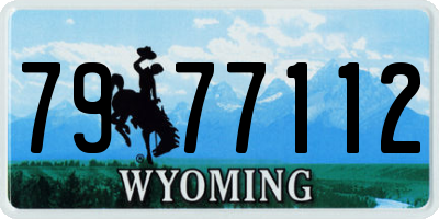 WY license plate 7977112