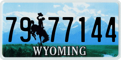 WY license plate 7977144