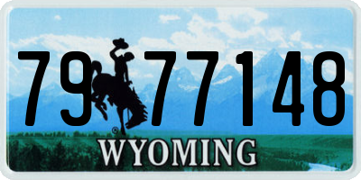 WY license plate 7977148