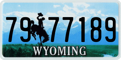 WY license plate 7977189