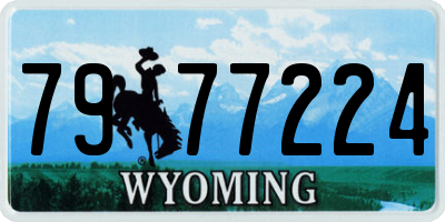 WY license plate 7977224