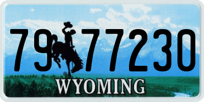 WY license plate 7977230