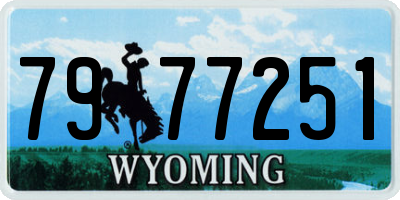 WY license plate 7977251