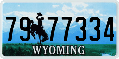 WY license plate 7977334