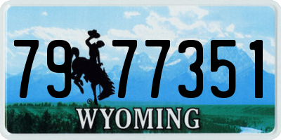 WY license plate 7977351