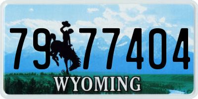 WY license plate 7977404