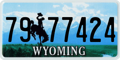 WY license plate 7977424