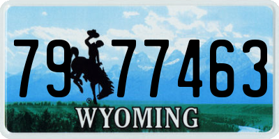 WY license plate 7977463