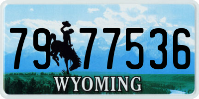 WY license plate 7977536