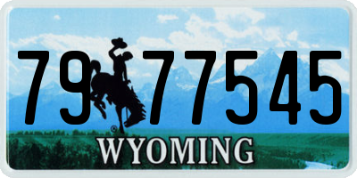WY license plate 7977545