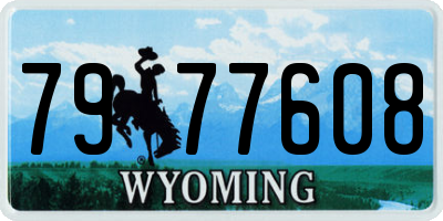 WY license plate 7977608