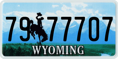 WY license plate 7977707