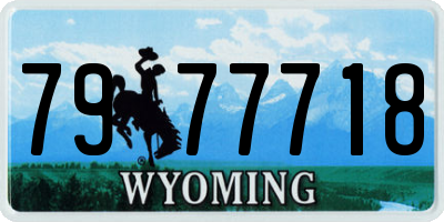 WY license plate 7977718