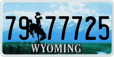 WY license plate 7977725
