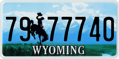 WY license plate 7977740