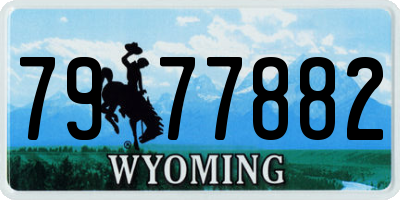 WY license plate 7977882