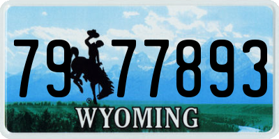 WY license plate 7977893