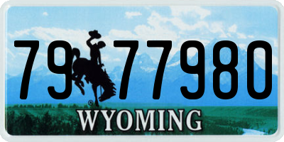 WY license plate 7977980