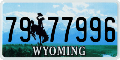 WY license plate 7977996
